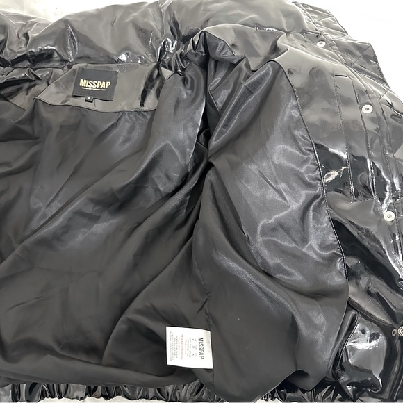 Miss Pap Black Vinyl Puffer Jacket - Picture 4 of 6